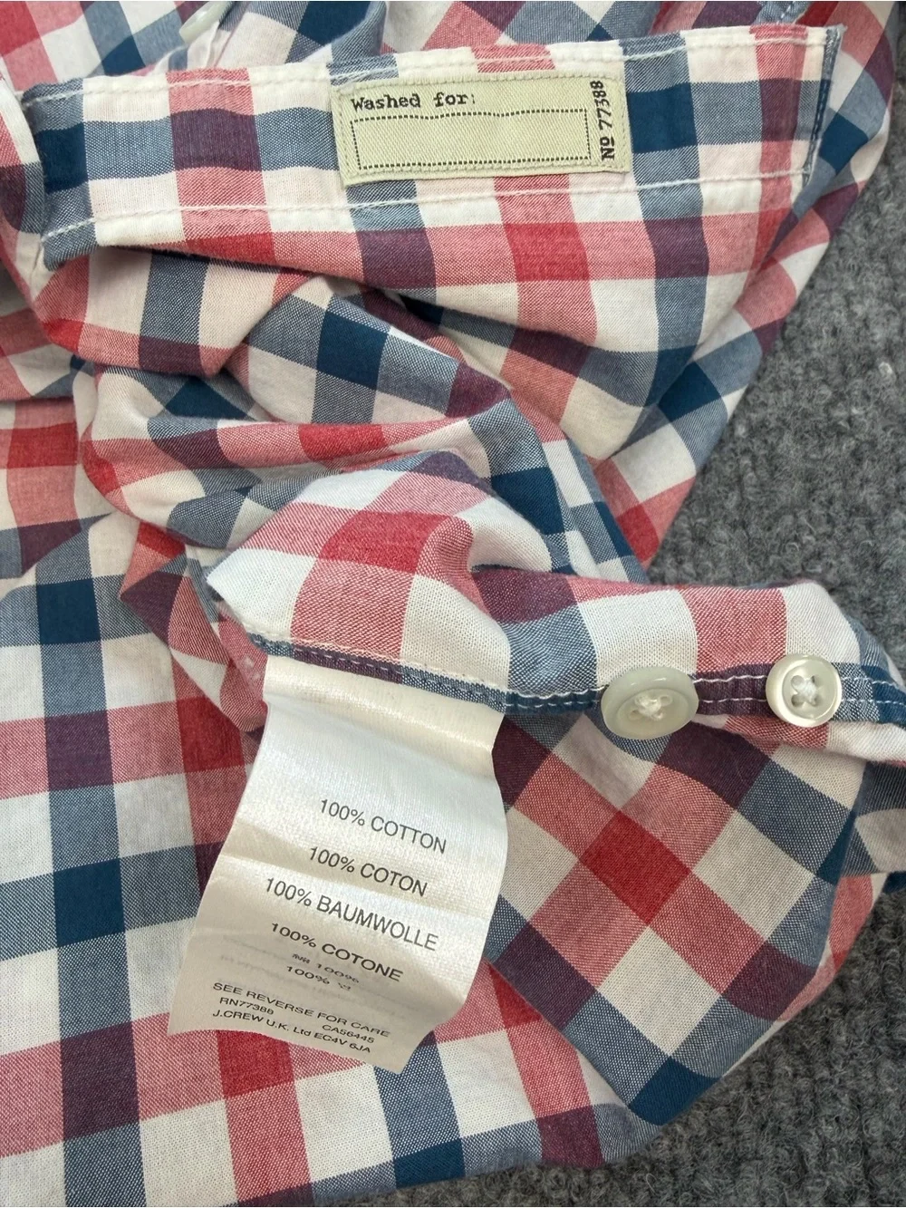 J.Crew Factory Slim Fit Plaid Button Down Shirt Men’s L 100% Cotton Americana